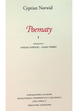 Norwid Poematy Tom I