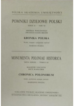 Pomniki Dziejowe Polski Seria II - Tom XI