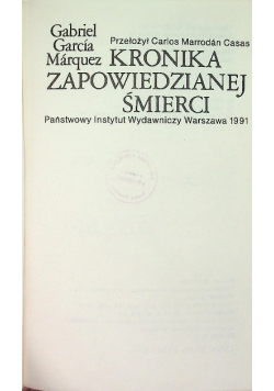 Kronika zapowiedzianej śmierci