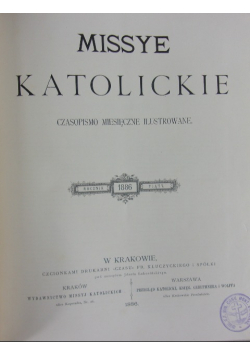 Missye Katolickie, rocznik piąty, 1886r.