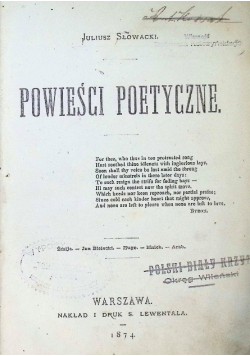 Powieści poetyczne, 1874r.
