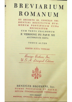 Breviarium Romanum Tomus Alter