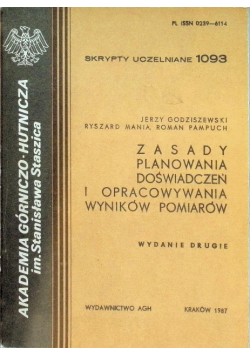 Zasady planowania doświadczeń i opracowywania wyników pomiarów Nr 1093 / 87