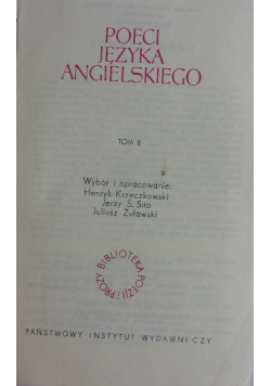 Poeci języka angielskiego, Tom II