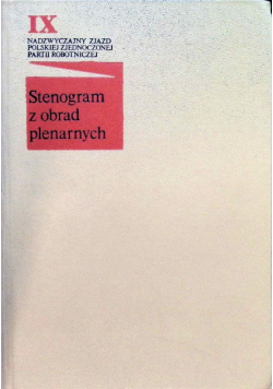 Stenogram z obrad plenarnych