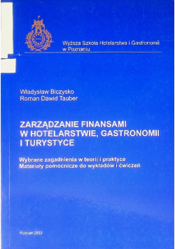 Zarządzanie finansami w hotelarstwie, gastronomii i turystyce