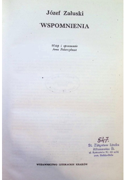 Józef Załuski wspomnienia