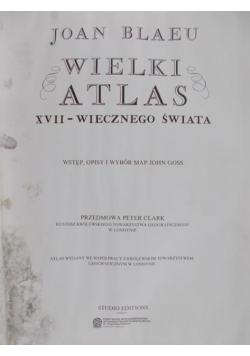 Wielki Atlas XVII - wiecznego Świata