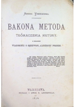 Bakona metoda Charaktery rozumów ludzkich, 1876 r.