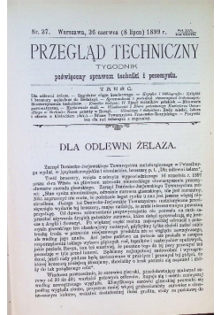Przegląd techniczny Tom XXXVII 1899 r.