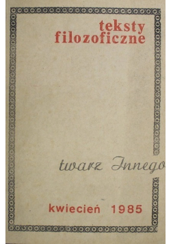 Teksty filozoficzne Twarz Innego