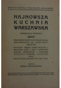 Najnowsza kuchnia warszawska 1921 r.
