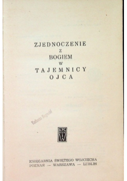 Zjednoczenie z Bogiem w Tajemnicy Ojca