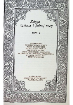 Księga tysiąca i jednej nocy Tom 1