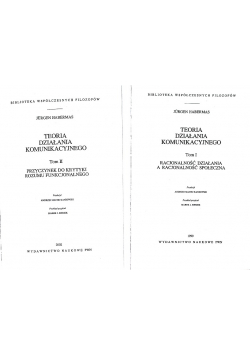Teoria działania komunikacyjnego Tom I i II