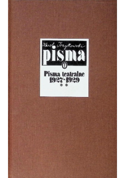 Pisma teatralne 1927 - 1929 Tom 2