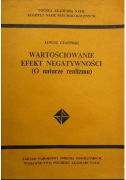 Wartościowanie efekt negatywności o naturze realizmu