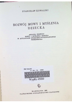 Rozwój mowy i myślenia dziecka