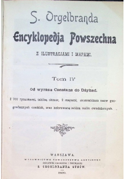 Encyklopedia Powszechna Tom IV 1899 r.