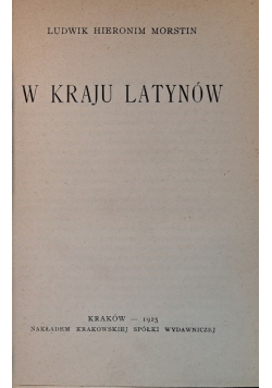 W Kraju Latynów 1925 r.