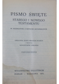 Pismo Święte Starego i Nowego Testamentu
