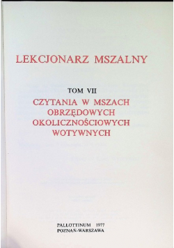Lekcjonarz mszalny, Tom VII