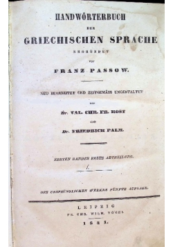 Handworterbuch der Griechischen Sprache 1841