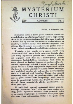 Mysterium  christi 1930 r.