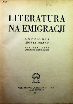 Literatura na emigracji  1946 r.