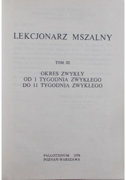 Lekcjonarz mszalny Tom III