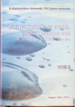 Zaopatrzenie w wodę jakość i ochrona wód Tom I