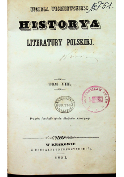 Historya literatury polskiej Tom VIII 1851 r