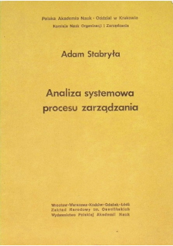 Analiza systemowa procesu zarządzania