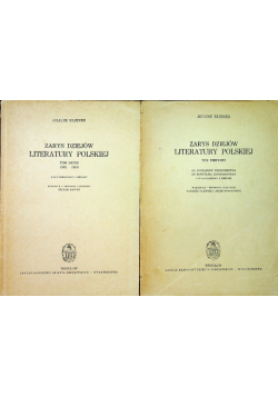 Zarys dziejów literatury polskiej Tom I i II