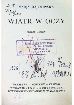 Wiatr w oczy Część 2 1937 r.