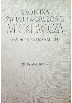 Kronika życia i twórczości Mickiewicza