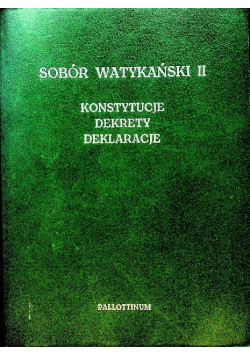 Sobór watykański II Konstytucje dekrety deklaracje