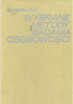 Wybrane metody badania osobowości