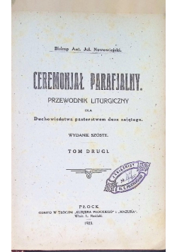 Ceremonjał parafjalny, Tom II, 1923 r.