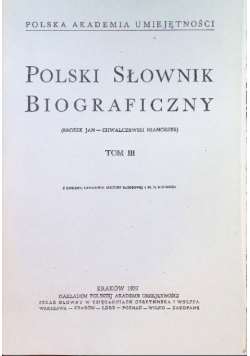 Polski słownik biograficzny Tom III, 1937 r