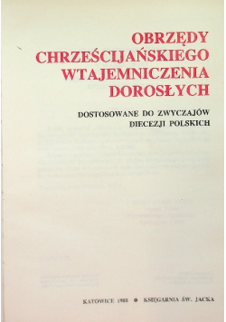 Obrzędy chrześcijańskiego wtajemniczenia dorosłych