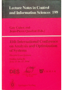 11th International Conference on Analysis and Optimization of Systems: Discrete Event Systems