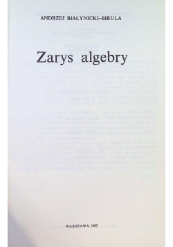 Zarys algebry
