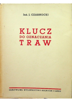 Klucz do oznaczania traw 1950 r.