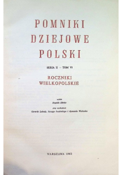 Pomniki dziejowe Polski Seria II Tom VI