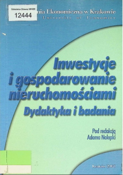 Inwestycje i gospodarowanie nieruchomościami