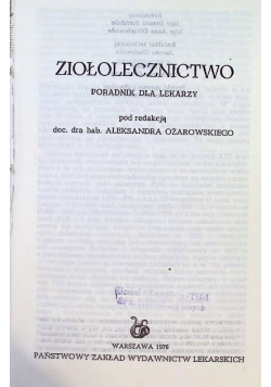 Ziołolecznictwo Poradnik dla lekarzy