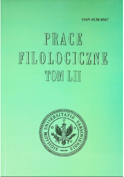 Prace Filologiczne Tom LII