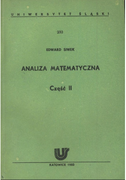 Analiza matematyczna Część II