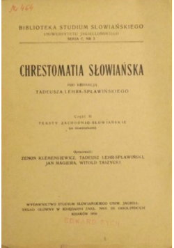 Chrestomatia Słowiańska 1949 r.